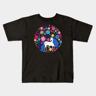 Retro Nature Unicorn Love Kids T-Shirt